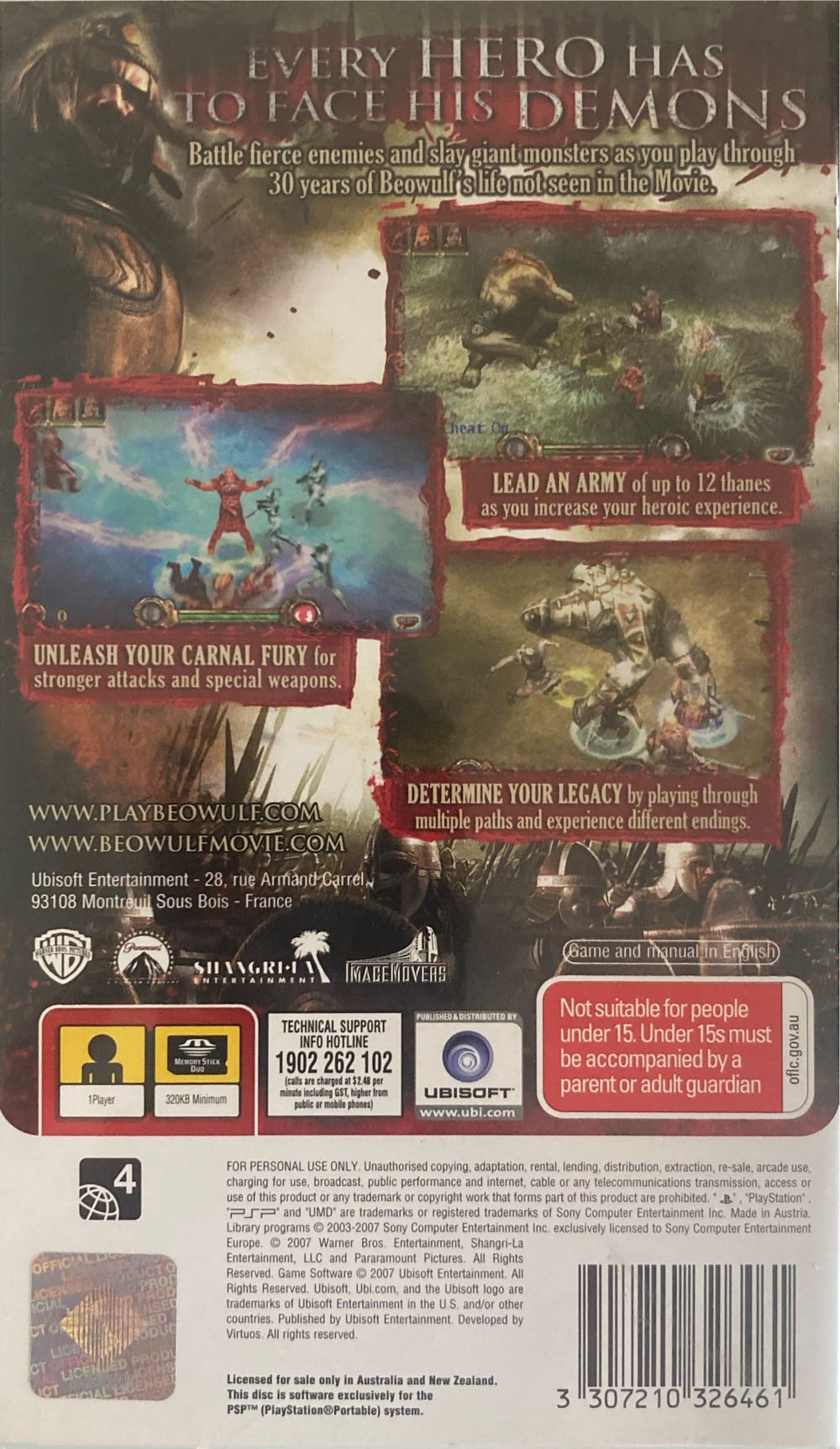 Beowulf The Game - Sony PlayStation Portable (PSP) (Ubisoft™ - 1) video game collectible [Barcode 3307210326461] - Main Image 2