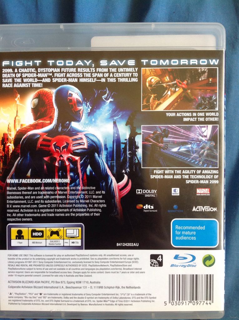 Spider-Man: Edge of Time - Sony PlayStation 3 (PS3) (Coöperatie Activision Blizzard International U.A. - 1) video game collectible [Barcode 5030917097744] - Main Image 2