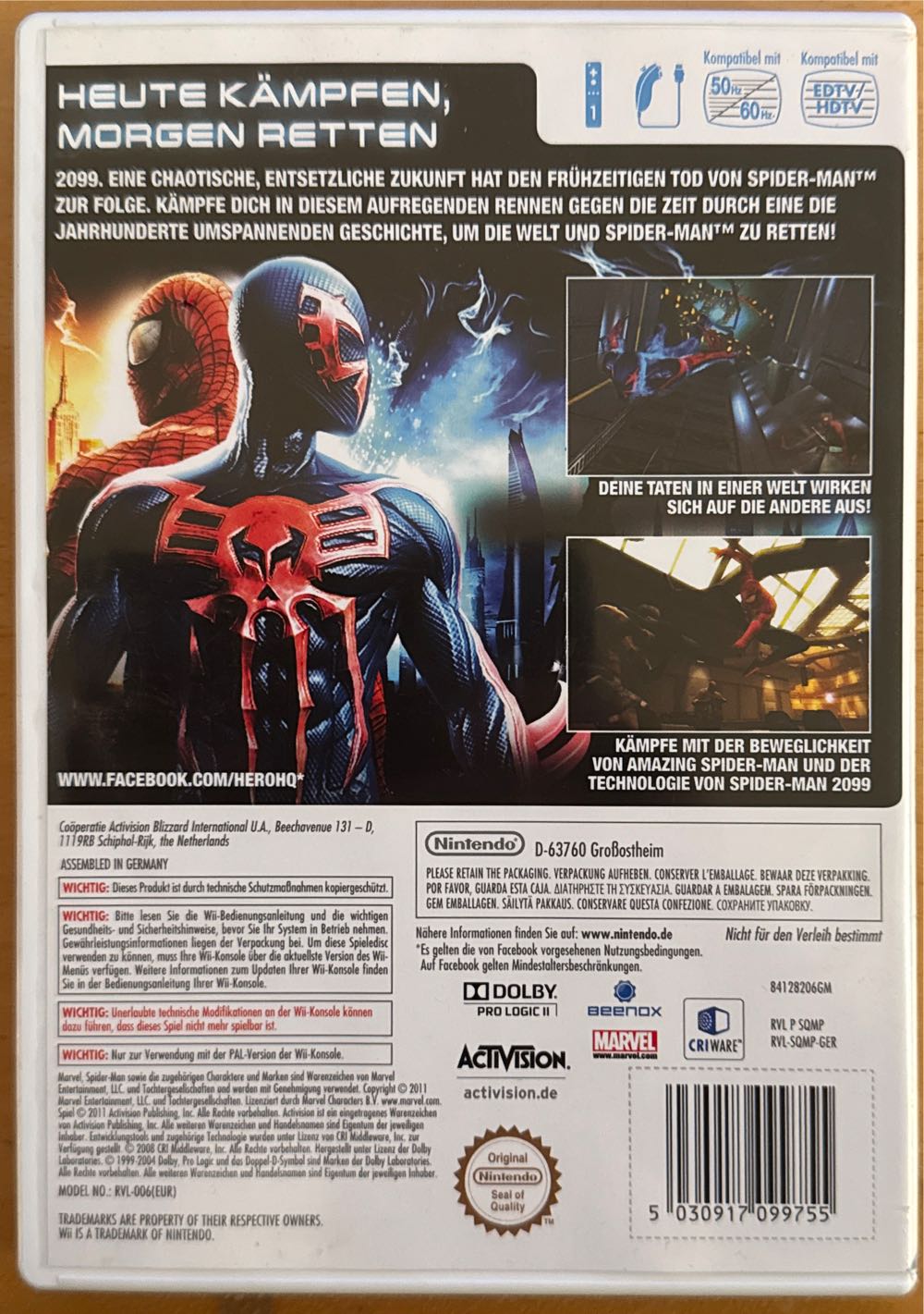 Spider-Man: Edge of Time - Nintendo Wii video game collectible [Barcode 5030917099755] - Main Image 2