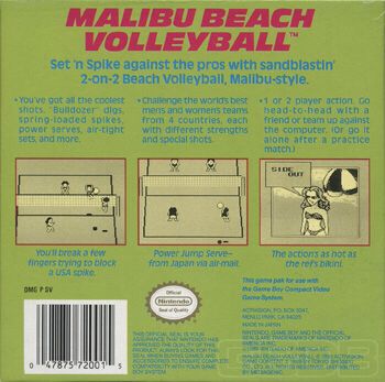 Malibu Beach Volleyball - Nintendo Game Boy (Activision - 2) video game collectible - Main Image 2
