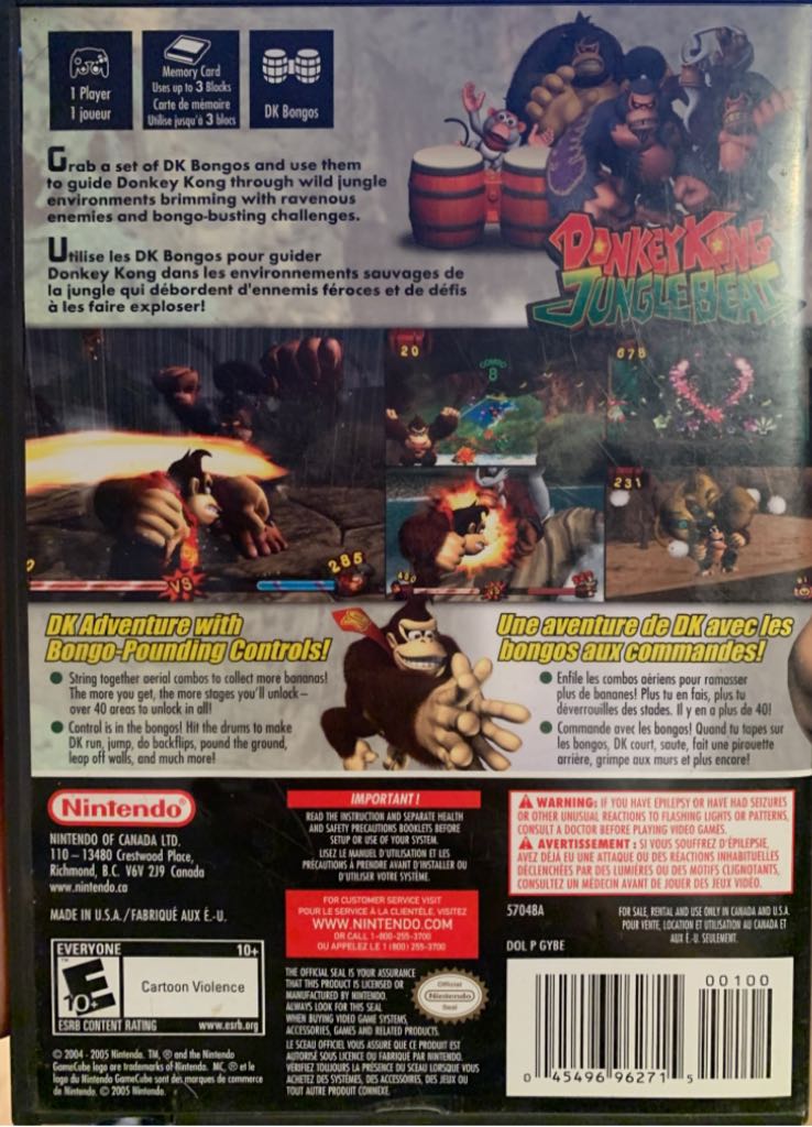 Donkey Kong: Jungle Beat - Nintendo GameCube (Nintendo - 1) video game collectible [Barcode 045496962715] - Main Image 2