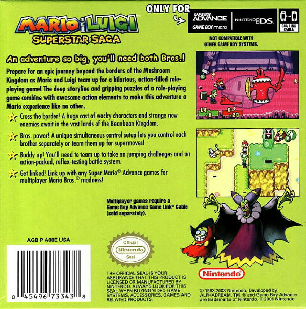 Mario & Luigi Superstar Saga - Nintendo Game Boy Advance (GBA) video game collectible - Main Image 2