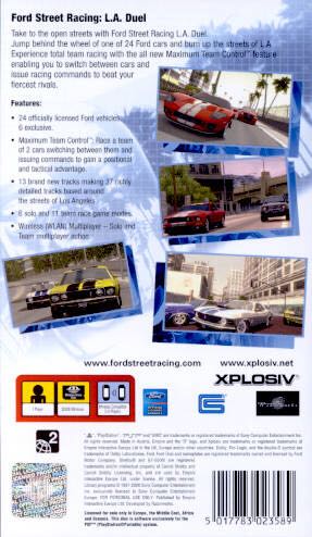 Ford Street Racing LA Duel - Sony PlayStation Portable (PSP) (Xplosiv - 1) video game collectible [Barcode 5017783023589] - Main Image 2