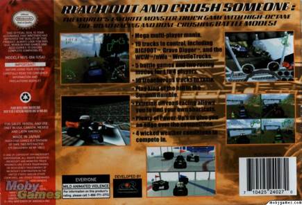 Monster Truck Madness 64 - Nintendo 64 (N64) (Rockstar - 4) video game collectible [Barcode 710425240270] - Main Image 2