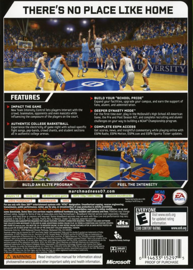 NCAA March Madness 07 - Microsoft Xbox 360 video game collectible - Main Image 2