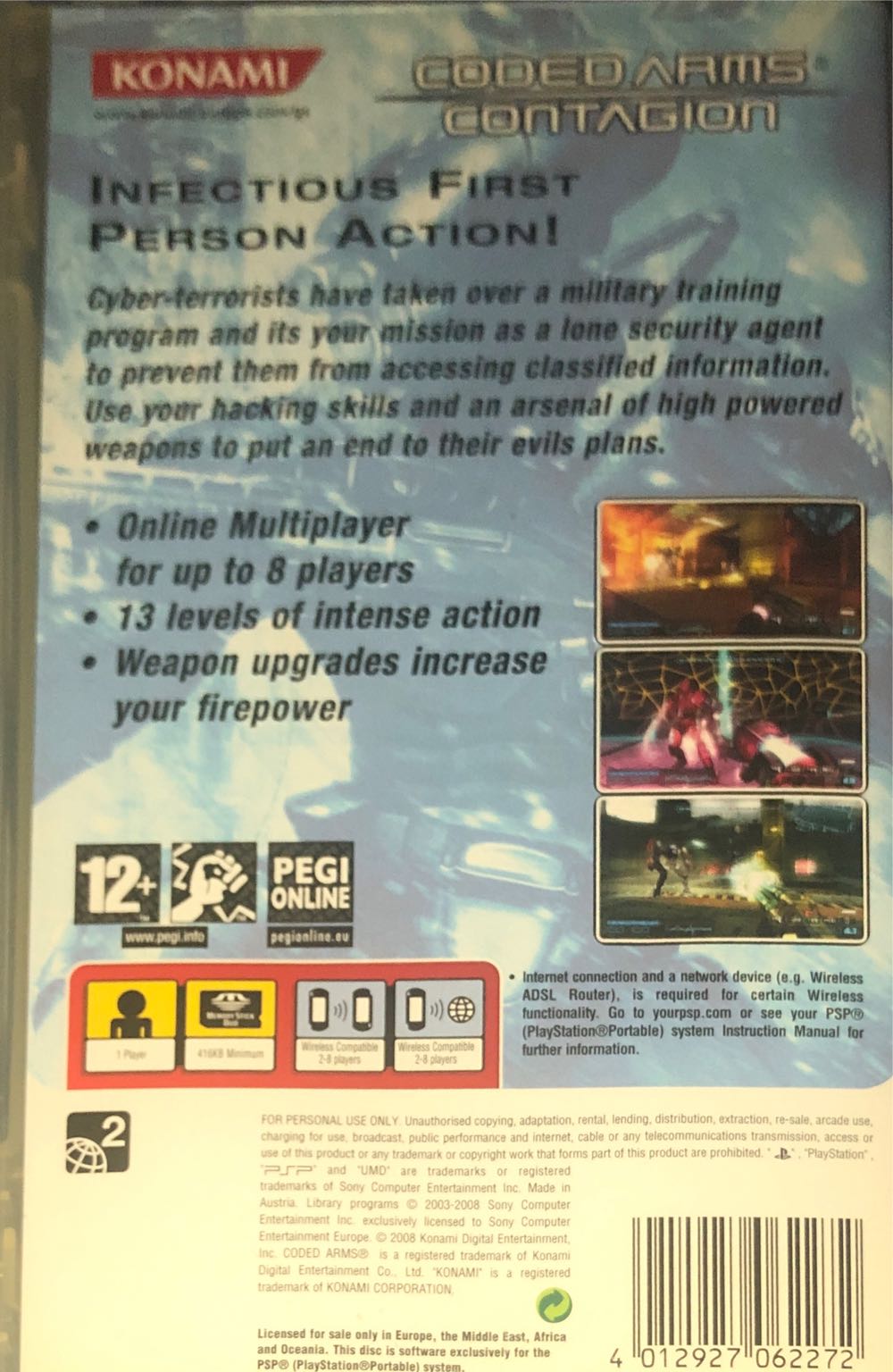 Coded Arms : Contagion - Sony PlayStation Portable (PSP) (Konami - 1) video game collectible [Barcode 4012927062272] - Main Image 2