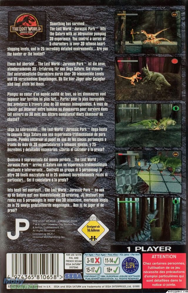 The Lost World: Jurassic Park - Sega Saturn video game collectible [Barcode 9971361810618] - Main Image 2