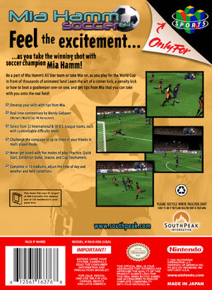 Mia Hamm Soccer 64 - Nintendo 64 (N64) (Southpeak Interactive - 4) video game collectible [Barcode 612561163768] - Main Image 2
