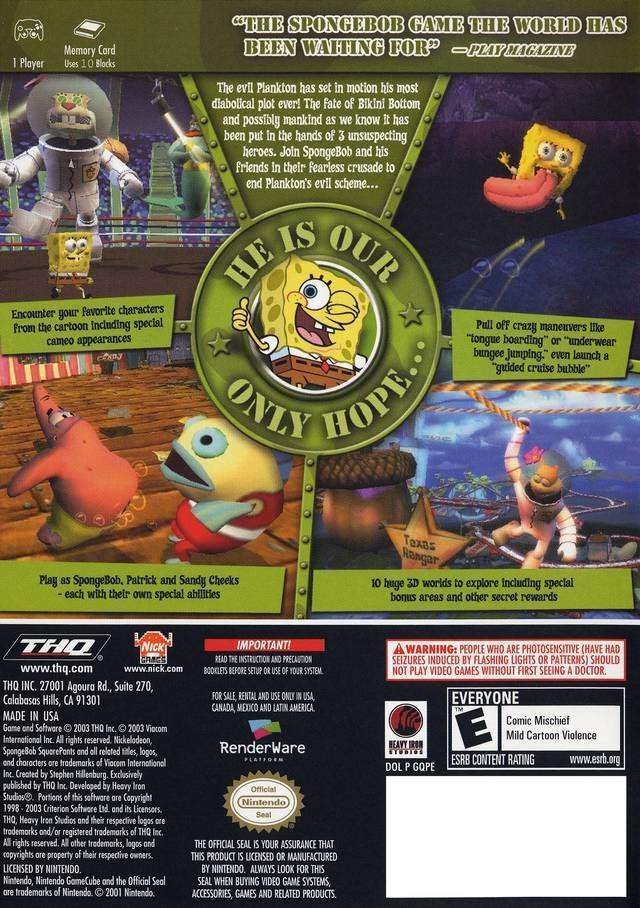 Spongebob Squarepants: Battle For Bikini Bottom - Nintendo Switch (THQ - 1) video game collectible [Barcode 4005209050647] - Main Image 2