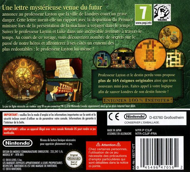Professeur Layton et le Destin Perdu - Nintendo DS (Nintendo - 1) video game collectible [Barcode 045496470562] - Main Image 2