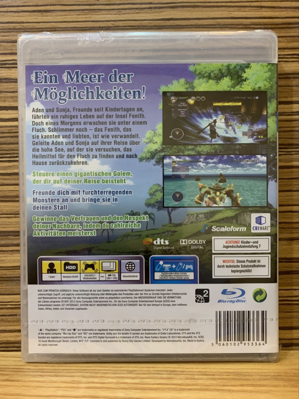 Rune Factory Oceans - Sony PlayStation 3 (PS3) (Rising Star Games) video game collectible [Barcode 5060102953364] - Main Image 2