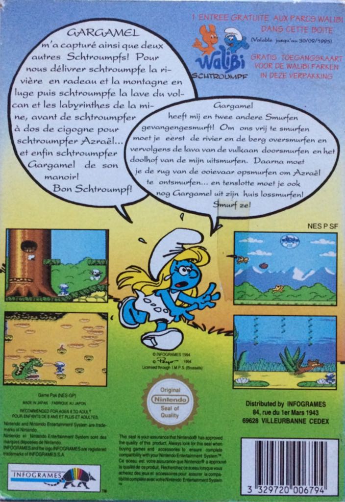 Les Schtroumpfs - Nintendo Entertainment System (NES) video game collectible - Main Image 2