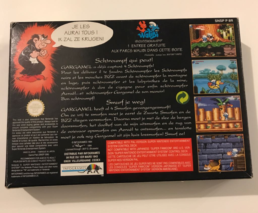 Les Schtroumpfs - Nintendo Super Nintendo Entertainment System (SNES) video game collectible - Main Image 2