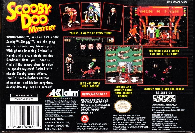 Scooby-Doo Mystery - Nintendo Super Nintendo Entertainment System (SNES) (Acclaim - 1) video game collectible - Main Image 2