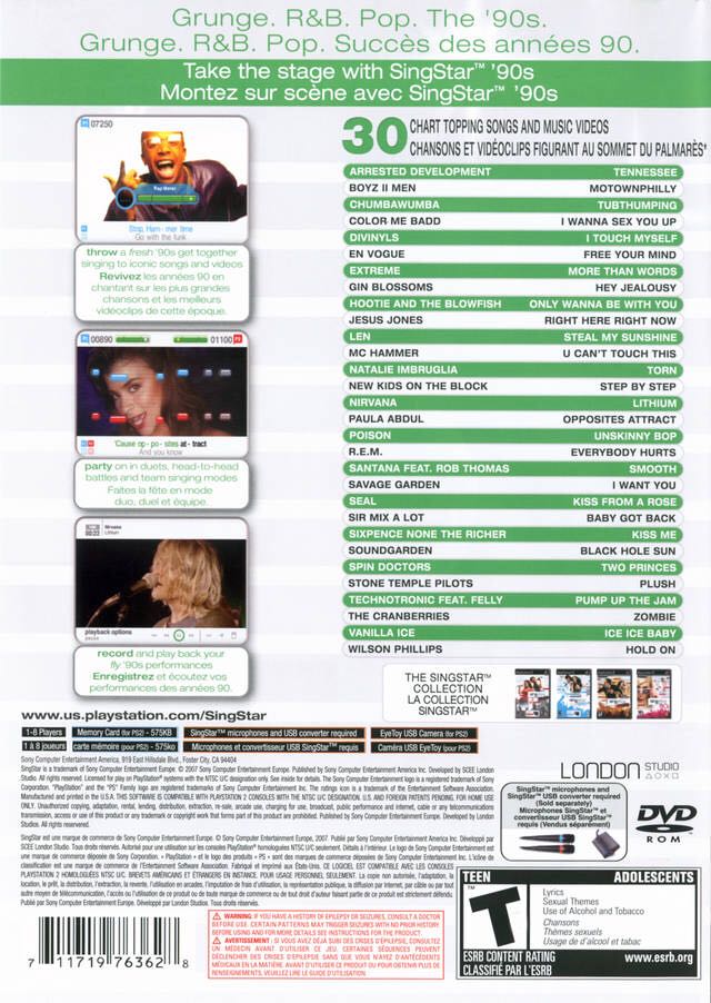 Singstar ’90s - Sony PlayStation 2 (PS2) video game collectible - Main Image 2