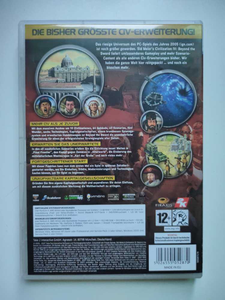 Sid Meier’s Civilization IV: Beyond the Sword - PC video game collectible [Barcode 5026555052870] - Main Image 2