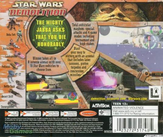 Star Wars: Demolition - Sega Dreamcast (Activision Blizzard - 4) video game collectible [Barcode 023272317485] - Main Image 2