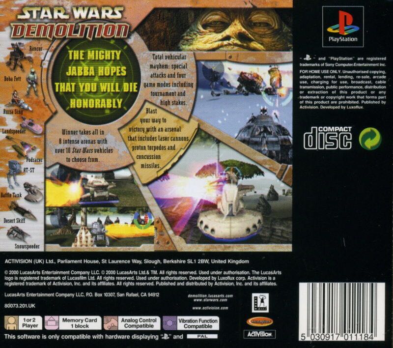 Star Wars: Demolition - Sony PlayStation (LucasArts / Activision - 1-2) video game collectible - Main Image 2