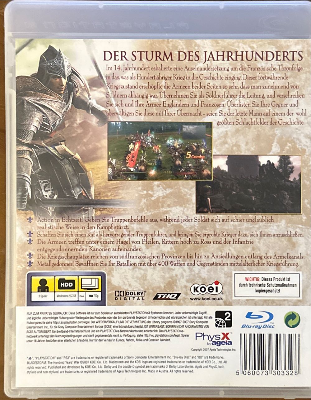Bladestorm: Der Hundertjährige Krieg - Sony PlayStation 3 (PS3) video game collectible [Barcode 5060073303328] - Main Image 2