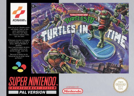 Teenage Mutant Ninja Turtles IV: Turtles in Time - Nintendo Super Nintendo Entertainment System (SNES) video game collectible - Main Image 1