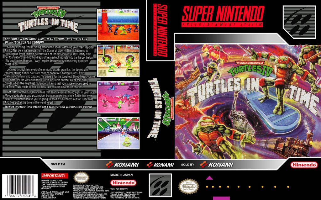 Teenage Mutant Ninja Turtles IV: Turtles in Time - Nintendo Super Nintendo Entertainment System (SNES) video game collectible - Main Image 2