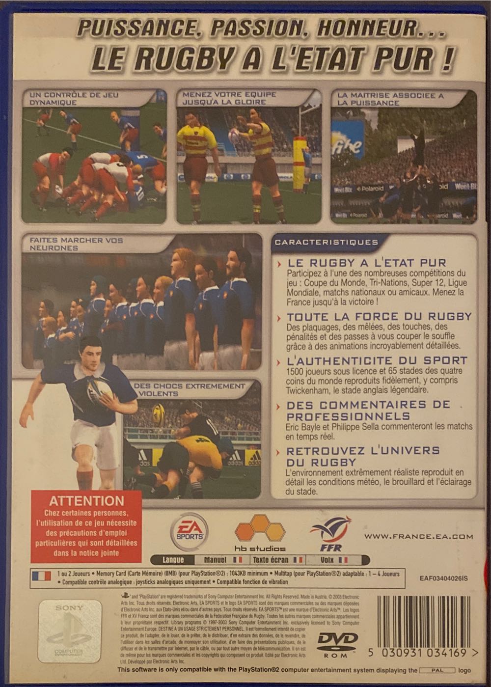 Rugby 2004 - Sony PlayStation 2 (PS2) video game collectible [Barcode 5030931034169] - Main Image 2