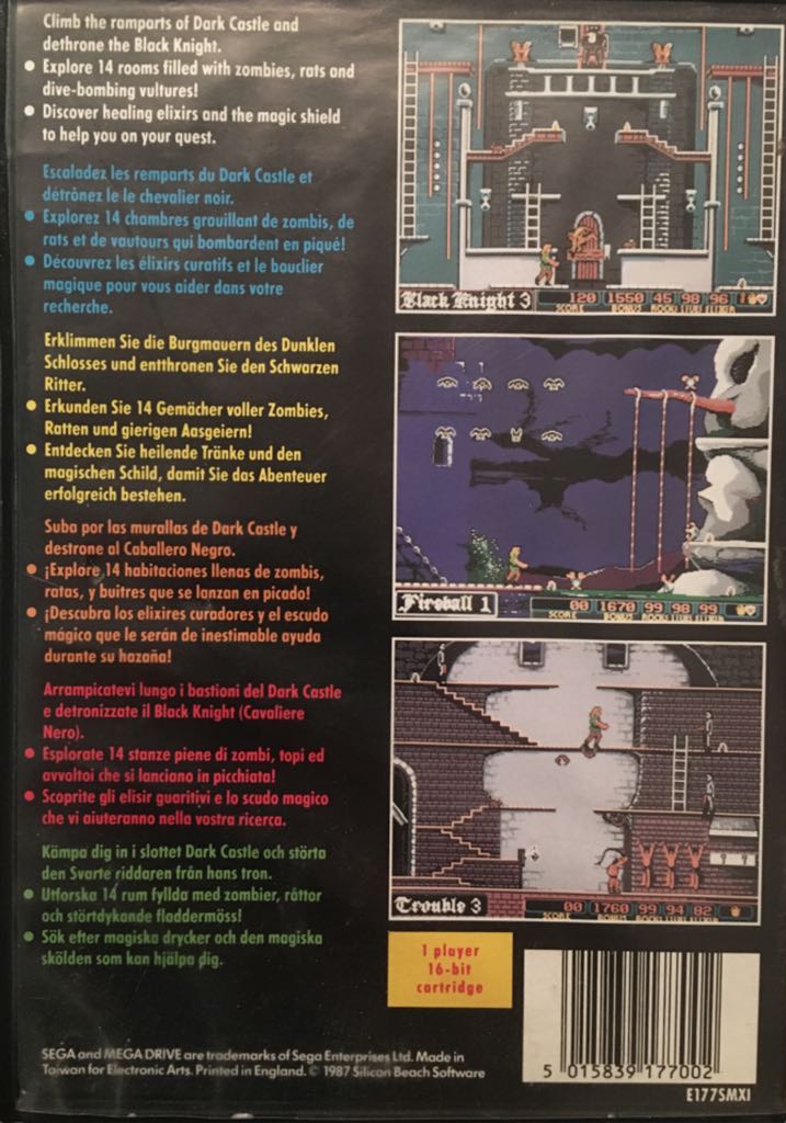Dark Castle - Sega Mega Drive (Electronic Arts - 1) video game collectible [Barcode 5015839177002] - Main Image 2