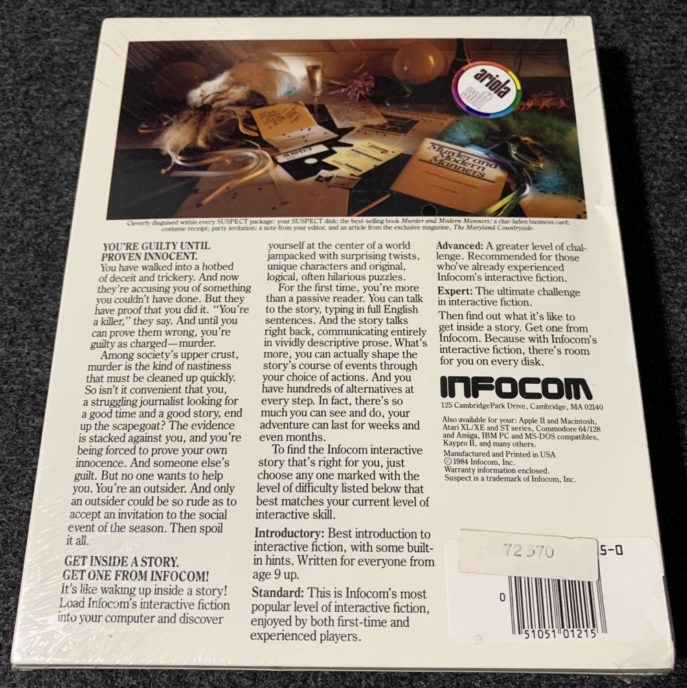 Suspect - Commodore 64 (Infocom) video game collectible - Main Image 3