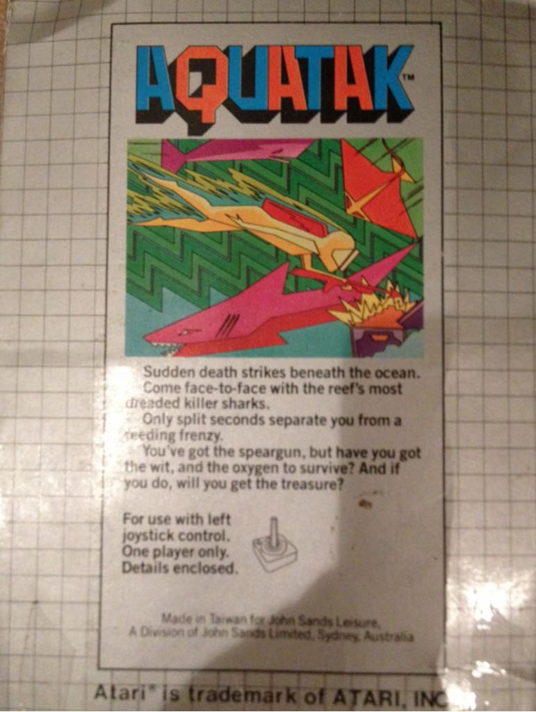 Aquatak - Atari 2600 Jr. (John sands) video game collectible - Main Image 2