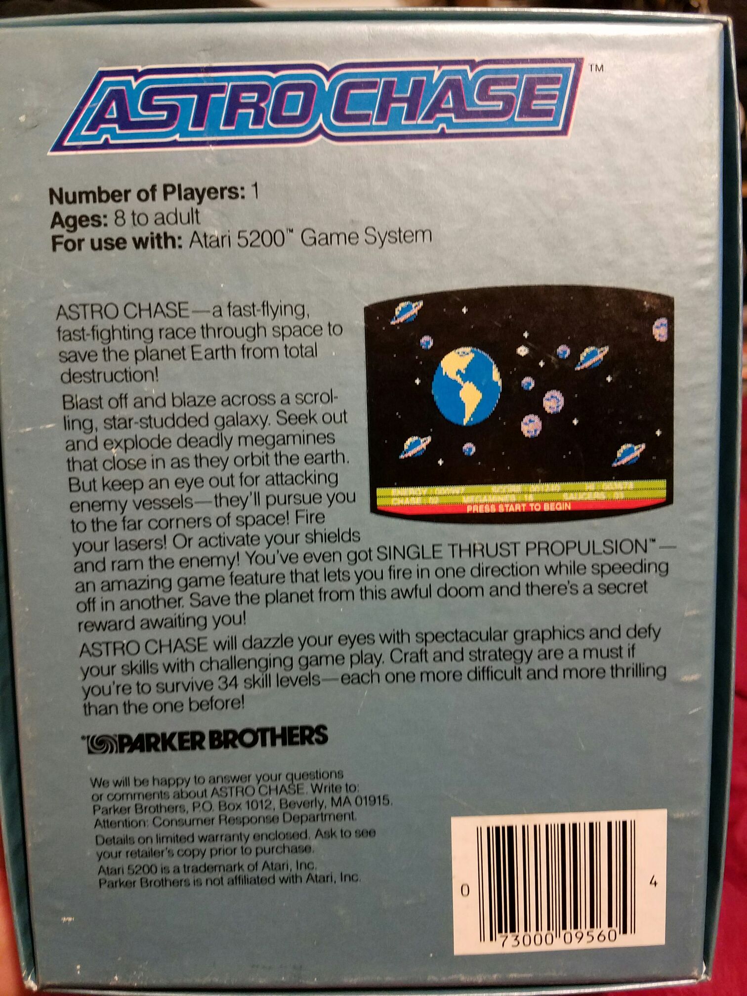 Astro Chase - Atari 5200 (Parker Brothers - 1) video game collectible [Barcode 073000095604] - Main Image 2