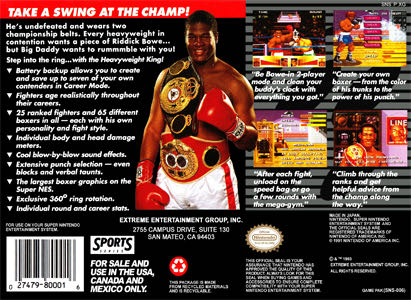 Riddick Bowe Boxing - Nintendo Super Nintendo Entertainment System (SNES) (Extreme Entertainment Group, Inc. - 1-2) video game collectible - Main Image 2