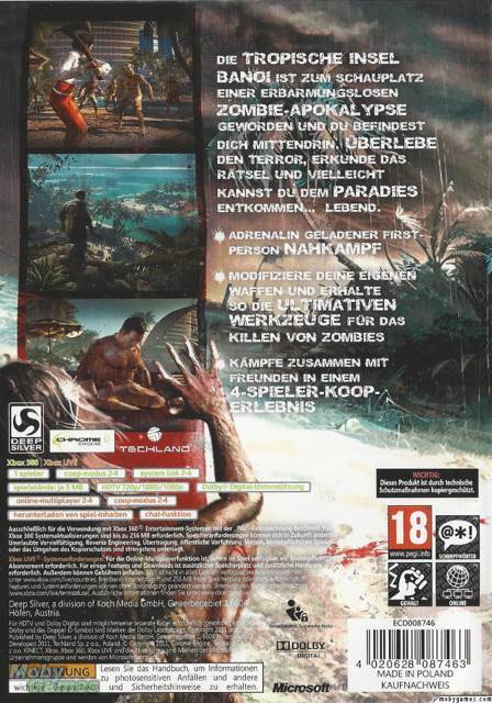 Dead Island - Microsoft Xbox 360 (Techland - 4) video game collectible [Barcode 4020628087463] - Main Image 2