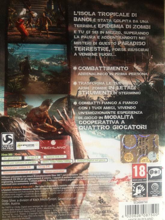 Dead Island - Microsoft Xbox 360 (Techland) video game collectible [Barcode 4020628087500] - Main Image 2