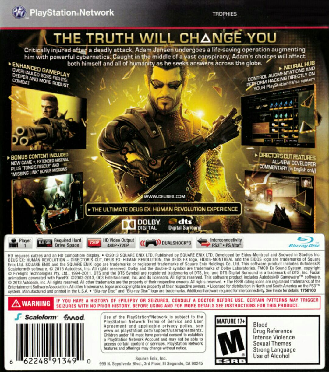 Deus Ex: Human Revolution - Sony PlayStation 3 (PS3) (Square Enix - 1) video game collectible [Barcode 5021290042346] - Main Image 2