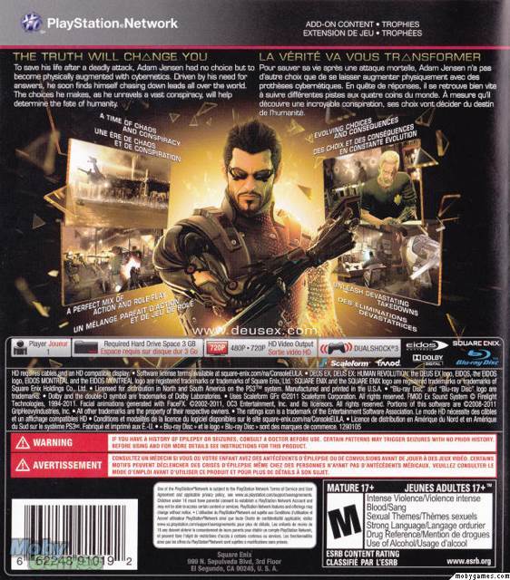 Deus Ex Human Revolution - Sony PlayStation 3 (PS3) (Square Enix - 1) video game collectible [Barcode 5021290042377] - Main Image 2