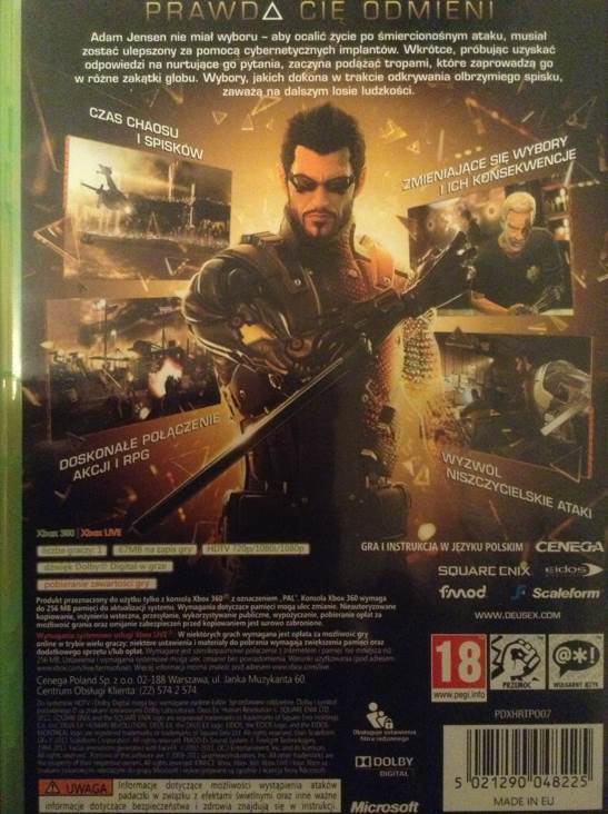 Deus Ex: Human Revolution - Microsoft Xbox 360 (Square Enix - 1) video game collectible - Main Image 2