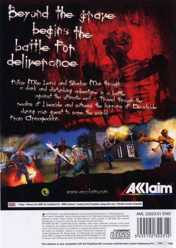 Shadow Man: 2econd Coming - Sony PlayStation 2 (PS2) (Acclaim Entertainment) video game collectible [Barcode 5039225230270] - Main Image 2