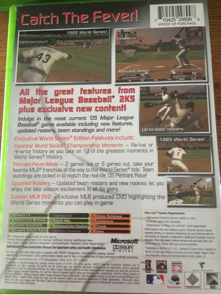 Major League Baseball 2k5 - Microsoft Xbox (2K Sports) video game collectible - Main Image 2