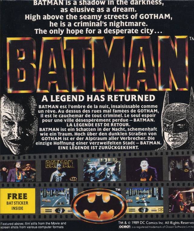 Batman: The Movie - Commodore Amiga (Ocean) video game collectible [Barcode 5013156013447] - Main Image 2