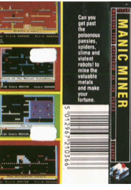 Manic Miner - Sinclair ZX Spectrum (Software Projects - 1) video game collectible [Barcode 5012967210366] - Main Image 2