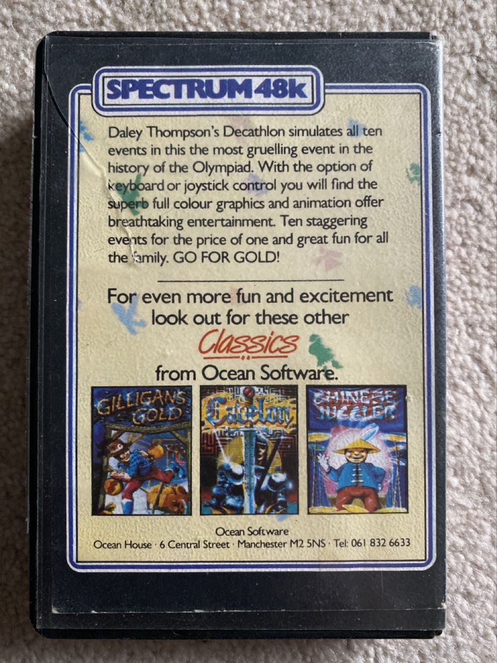 Daley Thompson’s Decathlon - Sinclair ZX Spectrum (Ocean Software - 2) video game collectible [Barcode 5013156410048] - Main Image 2