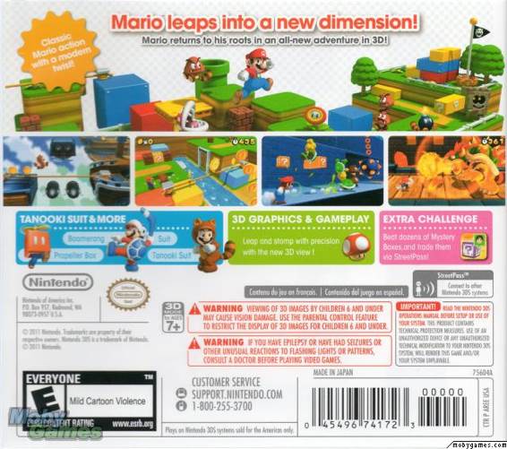 Super Mario 3d Land - Nintendo 3DS video game collectible [Barcode 6037396741730] - Main Image 2