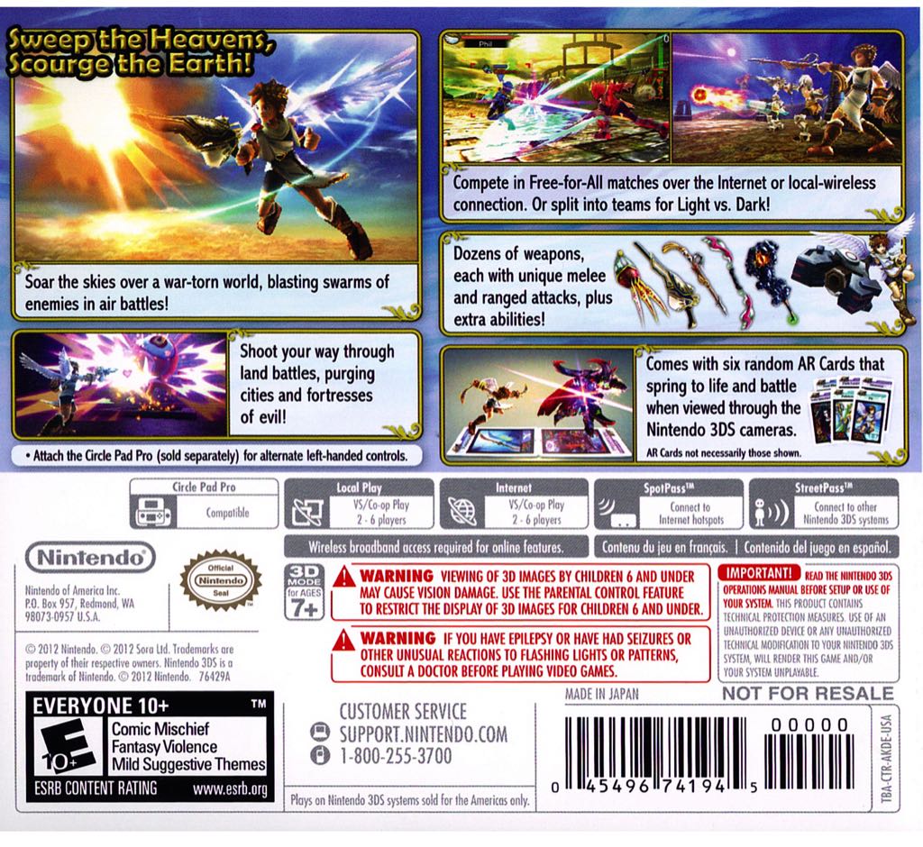 Kid Icarus Uprising - Nintendo 3DS (Nintendo) video game collectible - Main Image 2