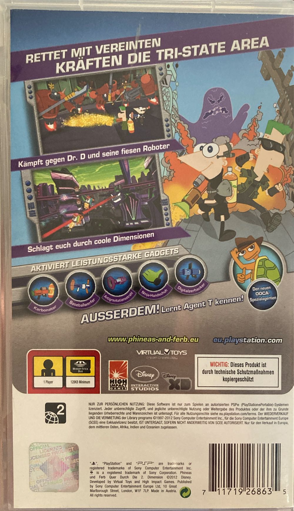 (*2012) Phineas and Ferb: Across the 2nd Dimension - Other (1) video game collectible [Barcode 711719268635] - Main Image 2
