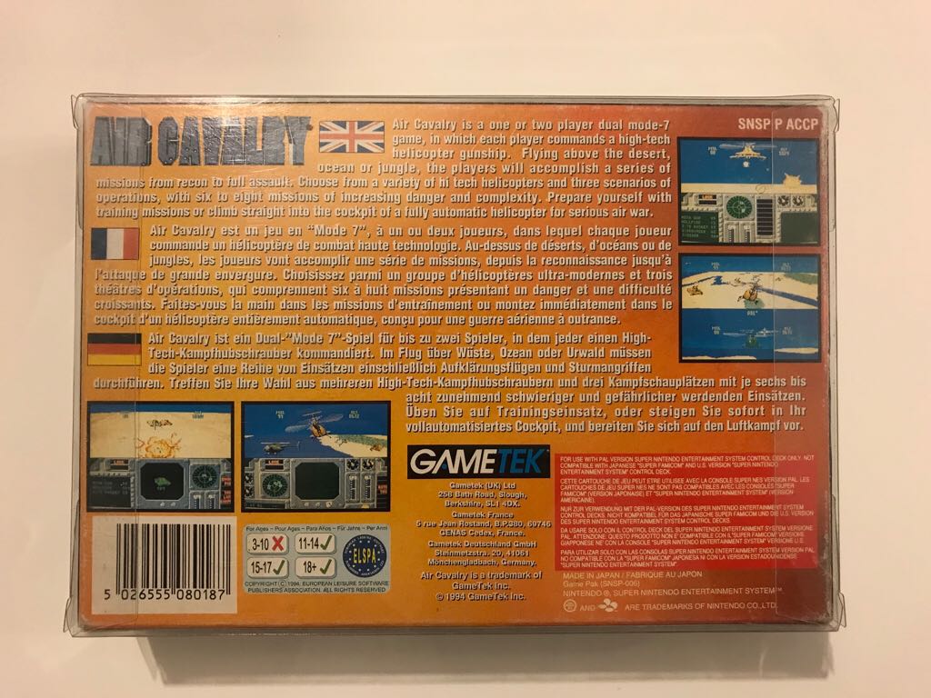 Air Cavalry - Nintendo Super Nintendo Entertainment System (SNES) video game collectible - Main Image 2