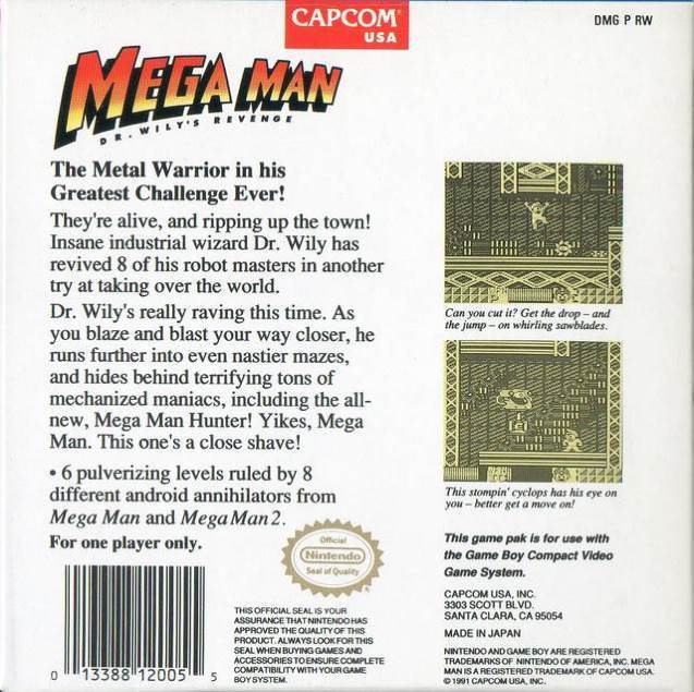 Mega Man: Dr. Wily’s Revenge - Nintendo Game Boy (Nintendo - 1) video game collectible [Barcode 045496460211] - Main Image 2