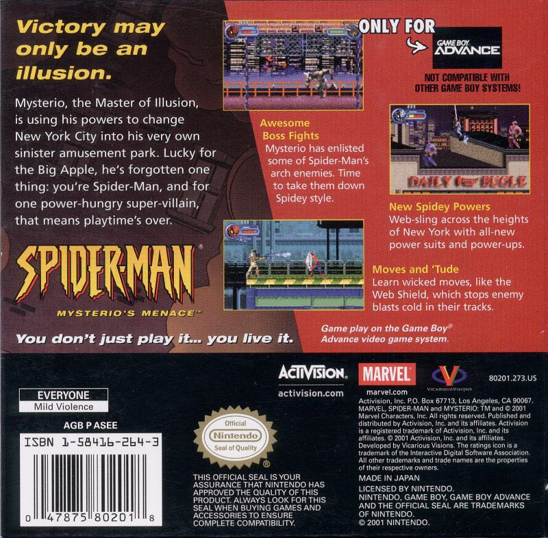 Spider-Man Mysterio’s Menace - Nintendo Game Boy Advance (GBA) (Marvel) video game collectible - Main Image 2