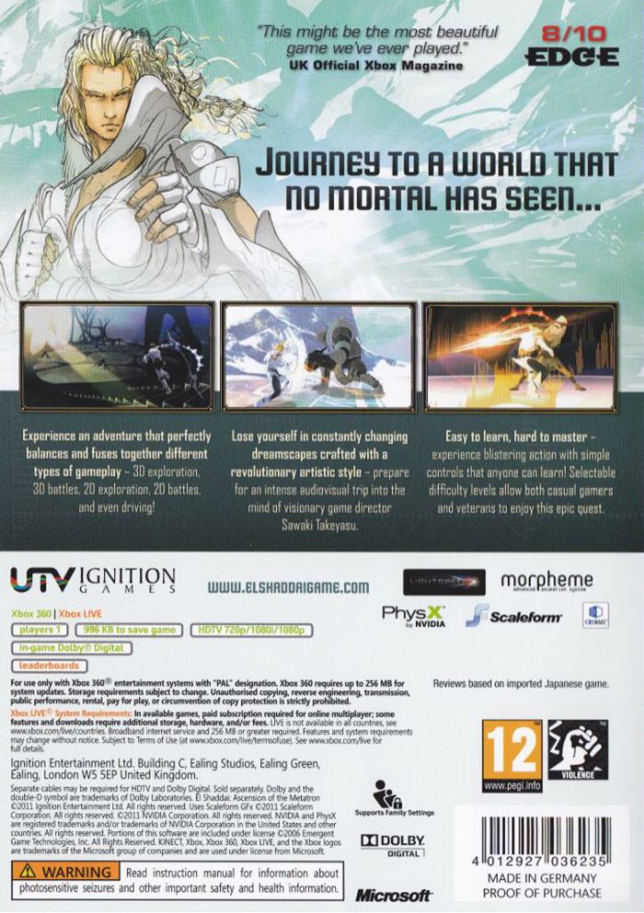 El Shaddai: Ascension of the Metatron - Microsoft Xbox 360 (1) video game collectible [Barcode 4012927036266] - Main Image 2