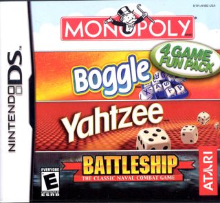 Monopoly / Boggle / Yahtzee / Battleship - Nintendo DS (Atari - 4) video game collectible [Barcode 742725270206] - Main Image 1