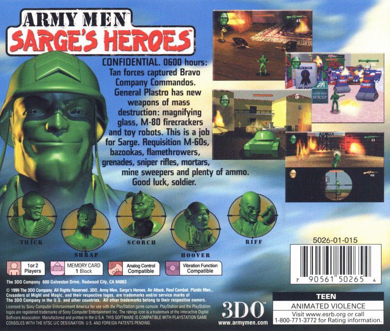 Army Men: Sarge’s Heroes (Collector’s Edition) - Sony PlayStation (Midway Games - 2) video game collectible - Main Image 2